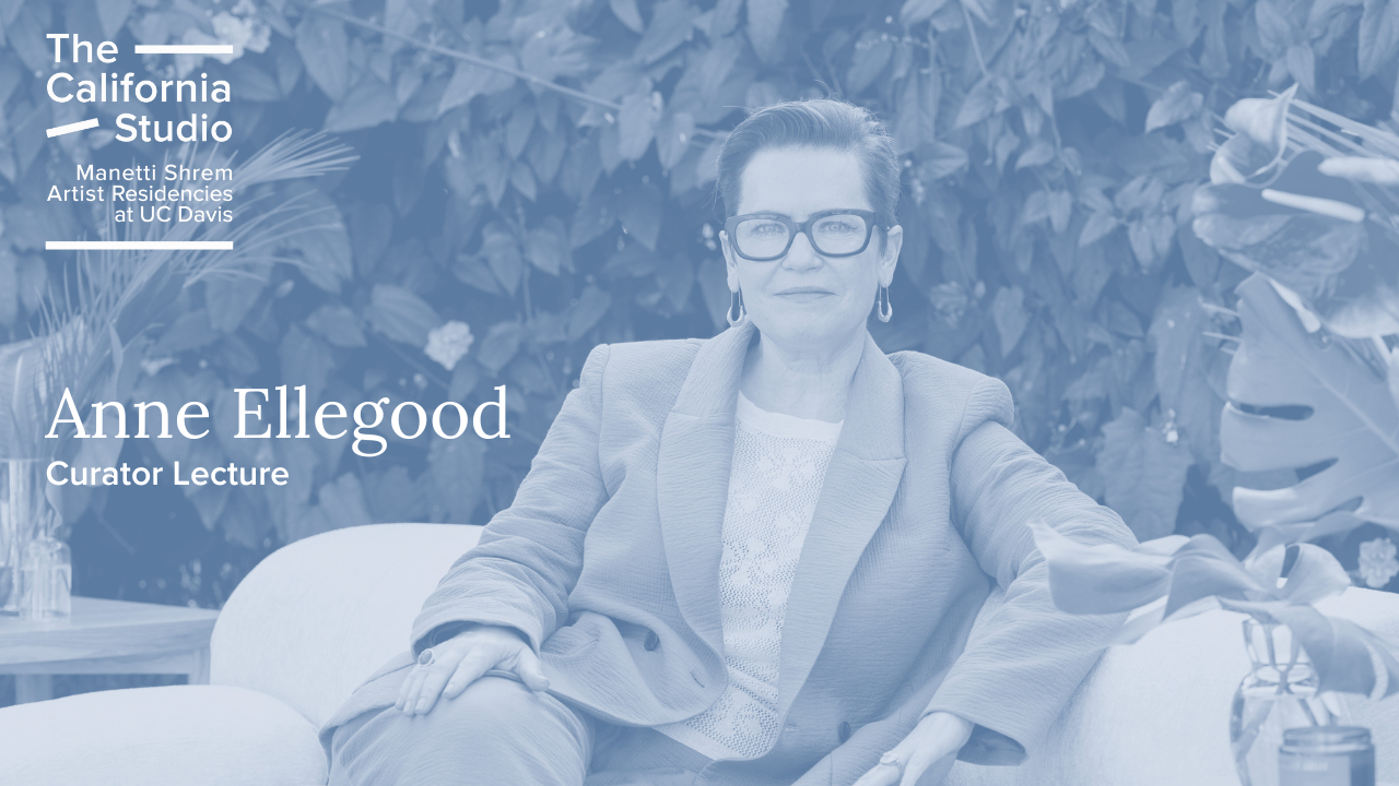 Anne Ellegood portrait in blue duotone