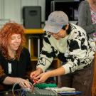 Students in the sound lab